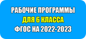 рабочая программа 6 класс ФГОС 2022-2023 год