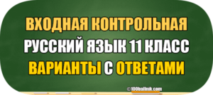 входная диагностическая работа по русскому языку 11 класс