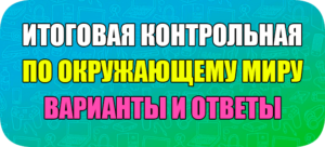 окружающий мир итоговая годовая контрольная работа