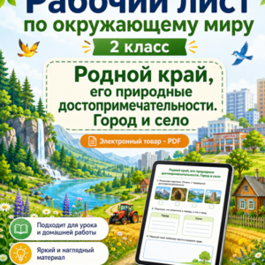 рабочий лист 2 класс Родной край окружающий мир