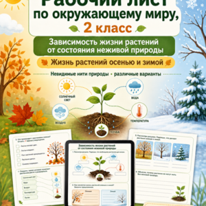 рабочий лист Зависимость жизни растений от состояния неживой природы
