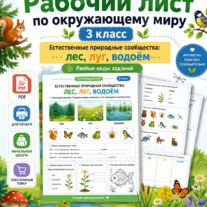 рабочий лист Естественные природные сообщества
