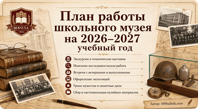 план работы школьного музея на 2026-2027 учебный год